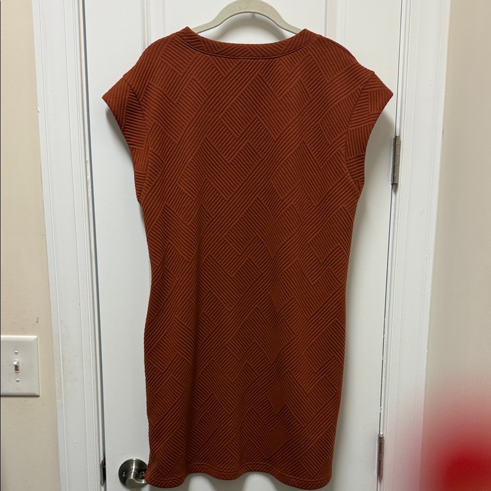 Entro Rust Textured Mini Dress M - Picture 6 of 7